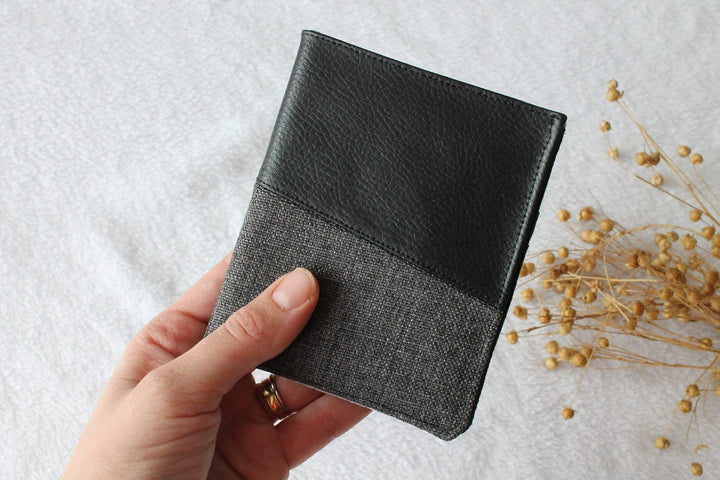 Portefeuille pour homme gris et noir Les Fantaisies de Malou