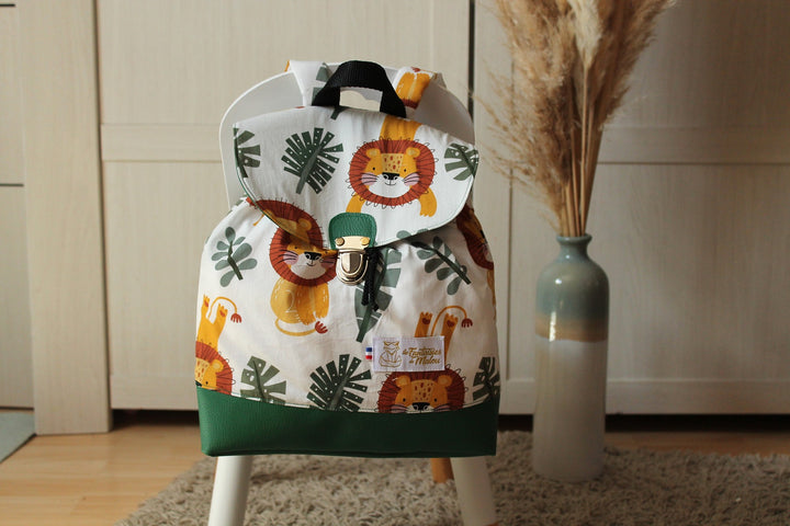 Sac à dos enfant maternelle Lion Les Fantaisies de Malou