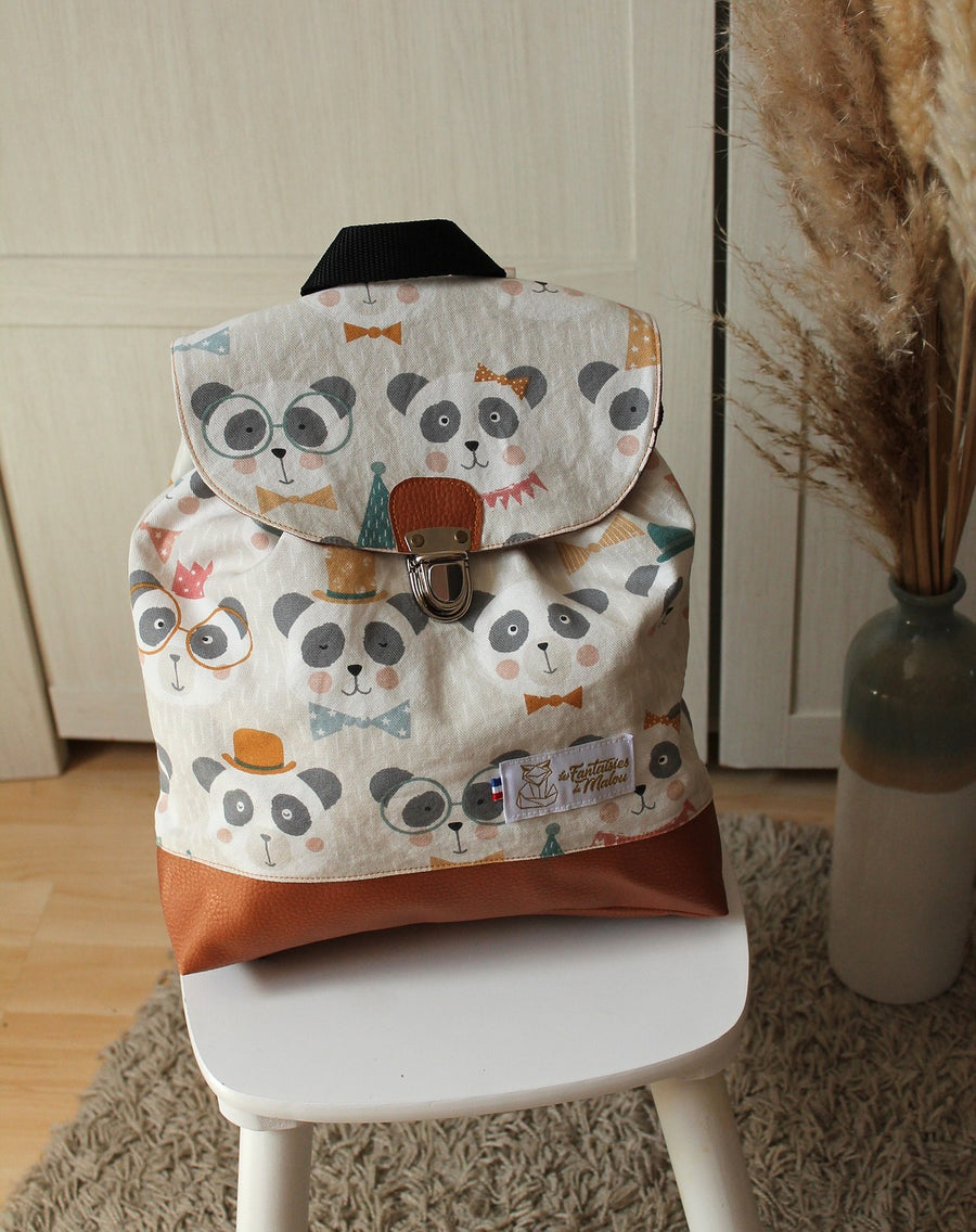 Sac à dos enfant maternelle Panda Les Fantaisies de Malou