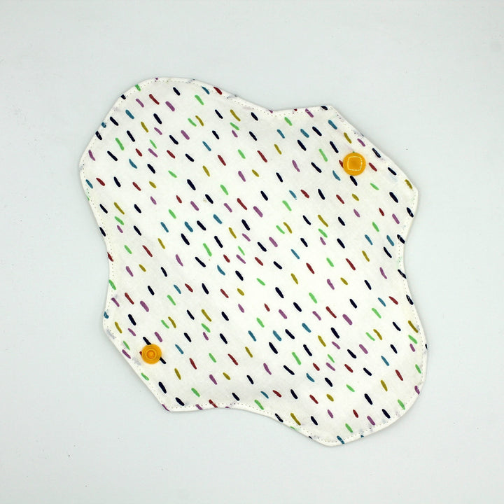 Serviette hygiénique lavable Multicolor, flanelle bio Les Fantaisies de Malou