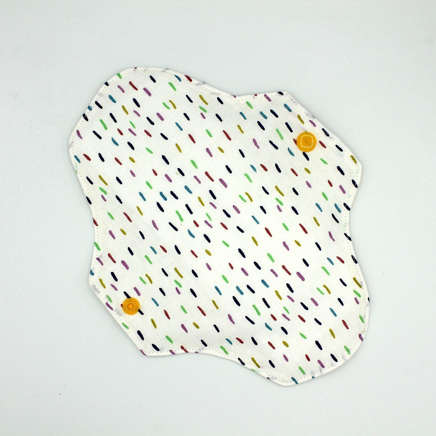 Serviette hygiénique lavable Multicolor, flanelle bio Les Fantaisies de Malou