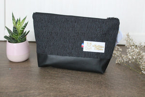 Trousse de toilette bi-matière homme noir Les Fantaisies de Malou