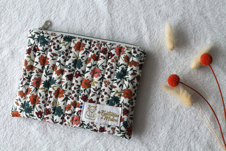 Trousse matelassée compacte Flowers Les Fantaisies de Malou